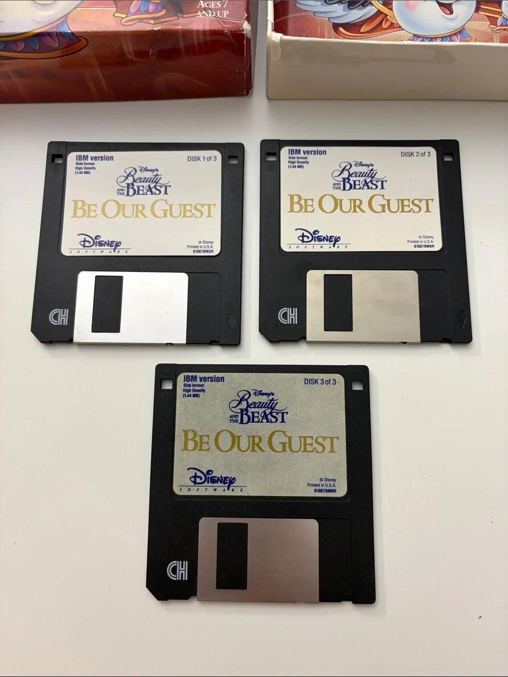 Vtg 1992 Disney Beauty and the Beast 'Be Our Guest' PC Game 3.5” IBM Disks
